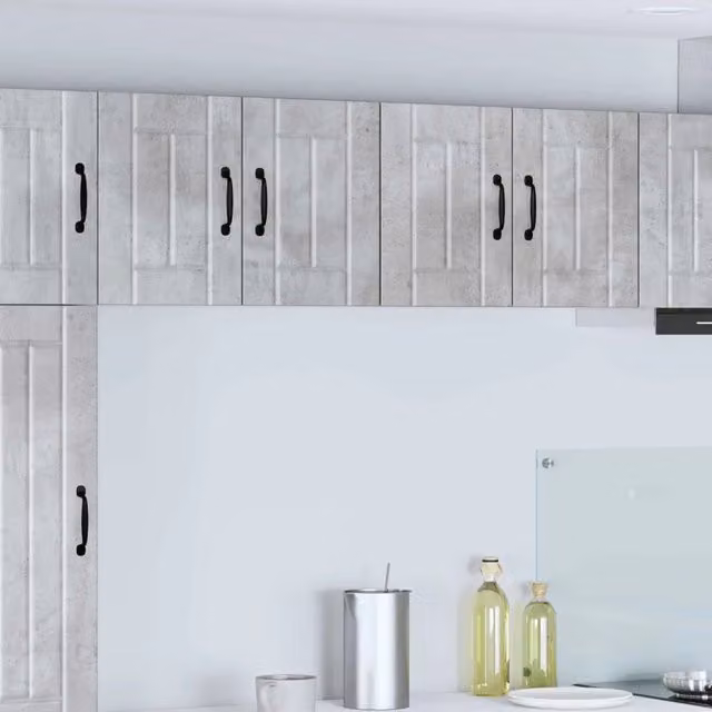 Set di 2 armadi sospesi per cucina vidaXL in legno grigio con ante a battente L: 60 cm, P: 31 cm, H: 40 cm
