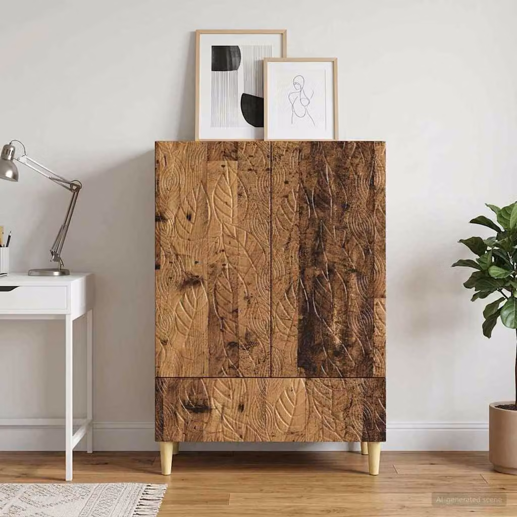 Credenza moderna vidaXL in legno ingegnerizzato color marrone L: 66 cm, P: 34,5 cm, H: 95 cm