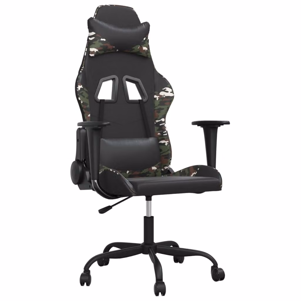 Sedia da Gaming Nero e Mimetico in Pelle finta