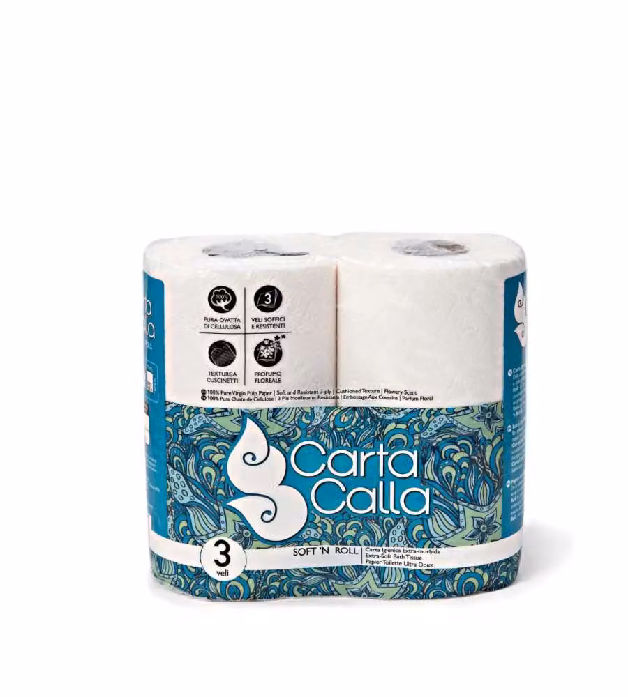 CartaCalla Carta Igienica 3 Veli Soft 'n Roll 4pz Morbida e Resistente