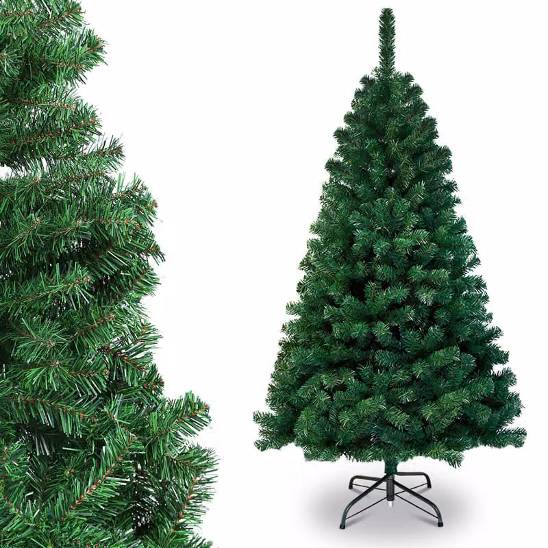 Izrielar 210cm albero di Natale artificiale, abete con supporto in metallo, albero di Natale 900 punte aghi in PVC, albero di Natale artificiale sistema pieghevole verde