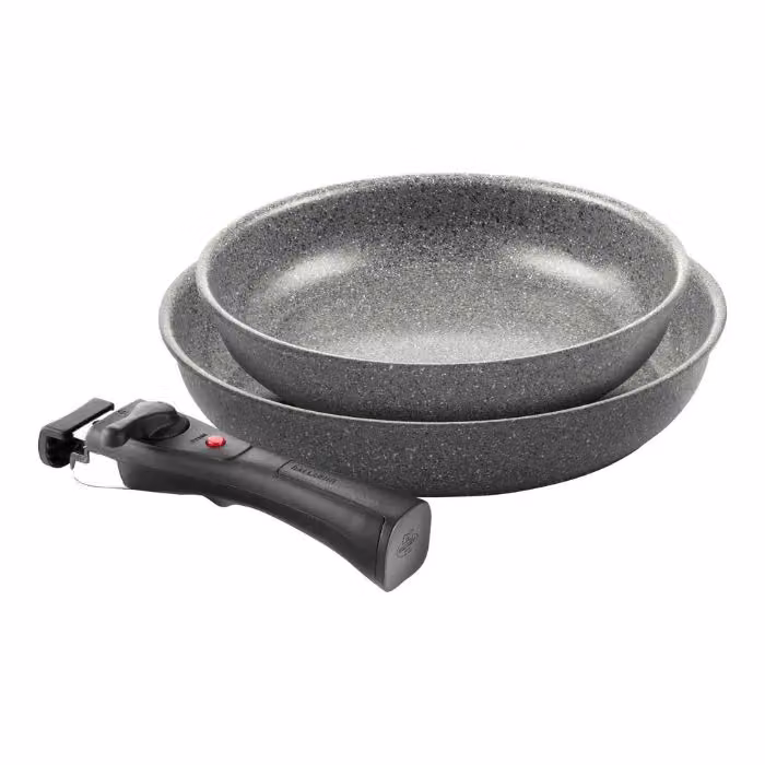 Set di due Padelle antiaderenti senza PFAS per induzione diam. 24-28cm con manico compatibile Ballarini
