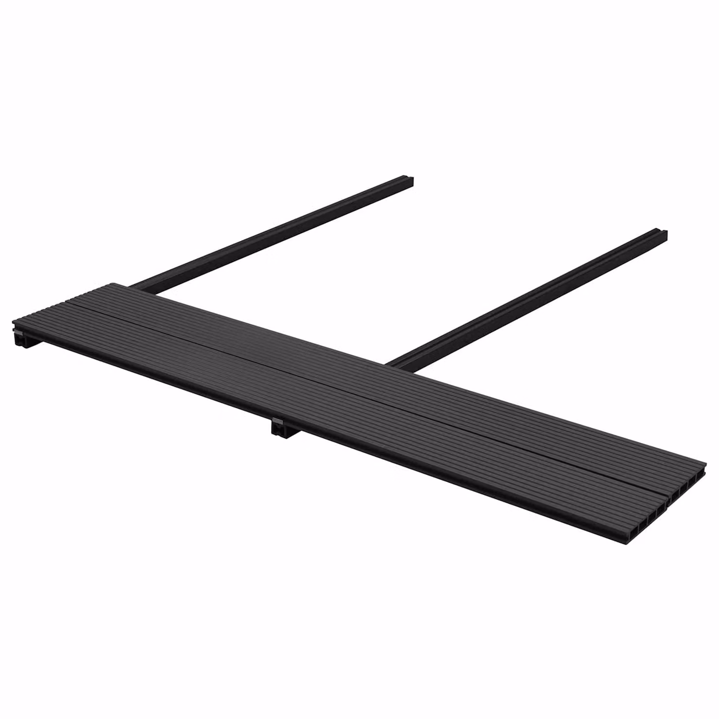 Set di 120 piastrelle per pavimento da deck vidaXL in WPC colore nero antracite