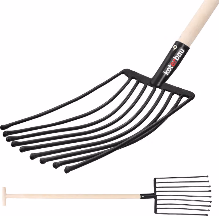 KOTARBAU® Forca a 9 rebbi Forca da letame Forca da giardino Forca da giardino Forca da letame Forca da vangare Forca da giardino Forca a filo per giardino e agricoltura