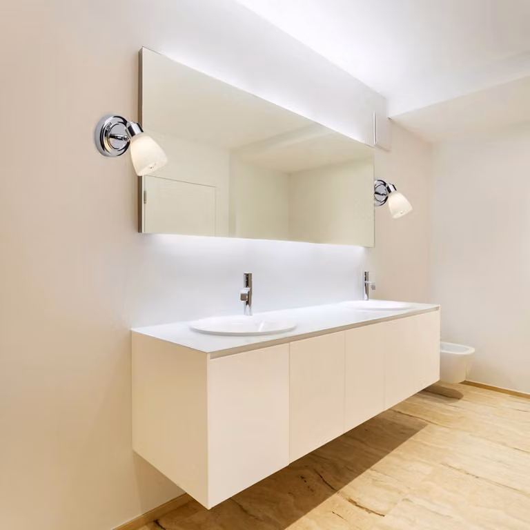 Brilliant Applique da parete Kensington, dimmerabile, Cromo / Argento, Bagno, Metallo, Moderno, Applique