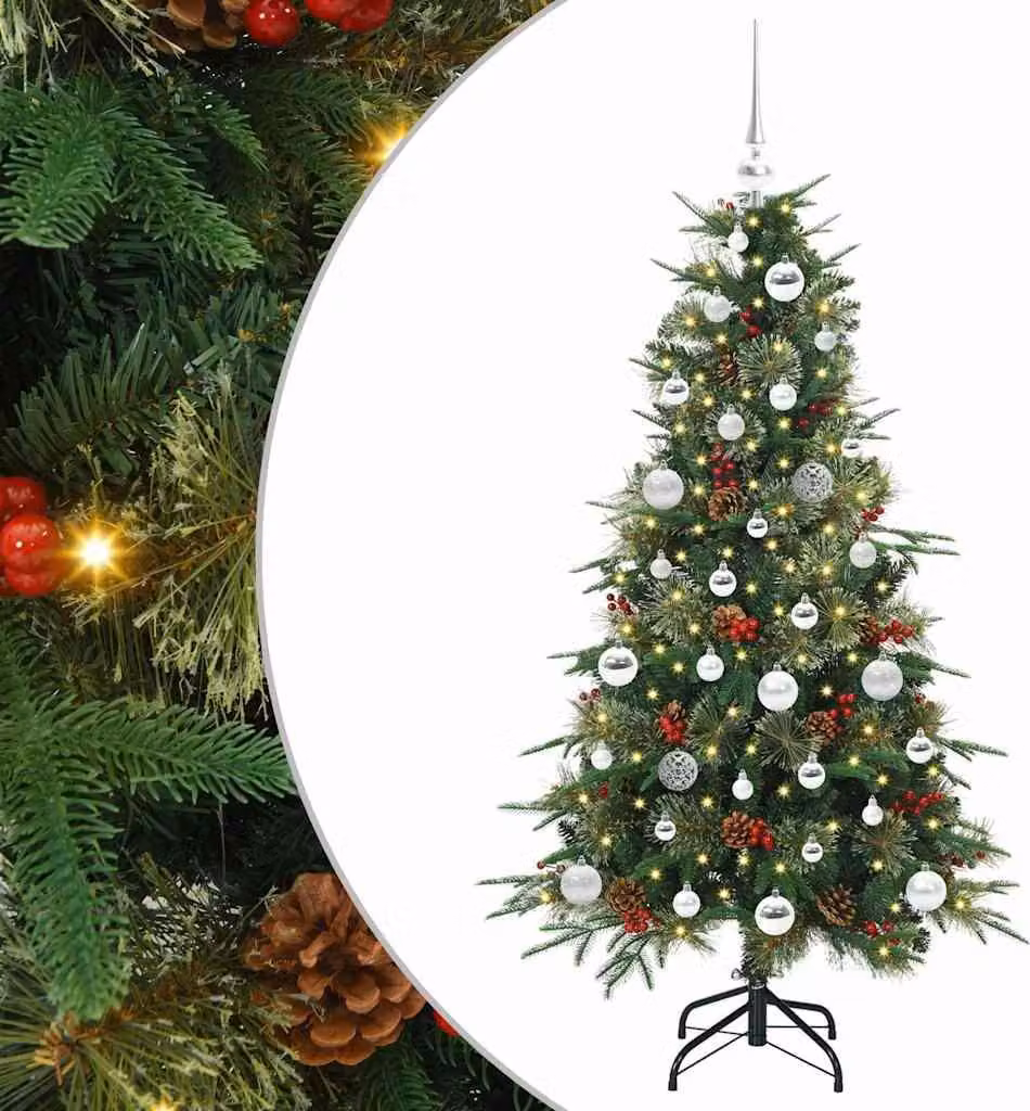 Albero di Natale Artificiale con Rami Pieghevoli Verde 150 cm