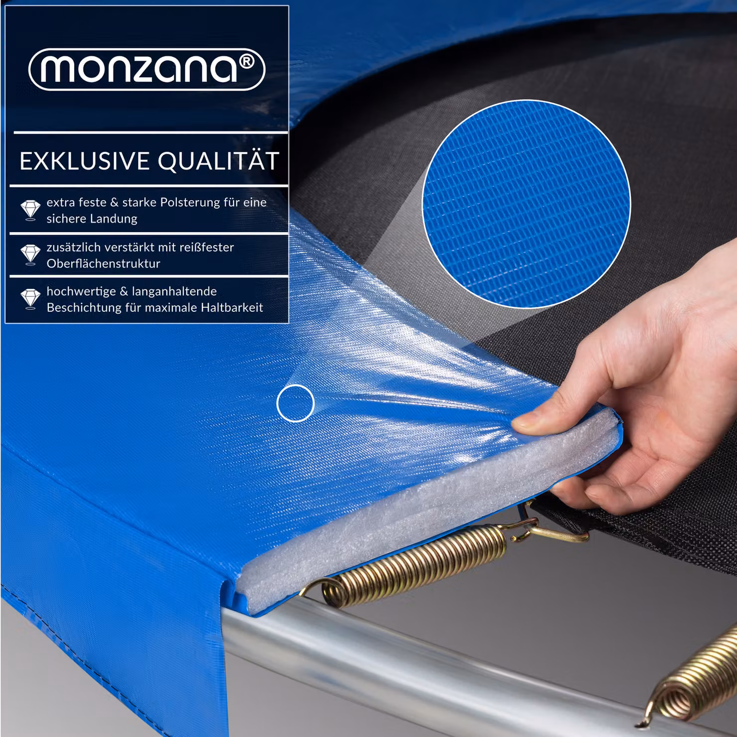 Trampolino Monzana con rete di protezione blu Ø305 cm certificato GS – 2