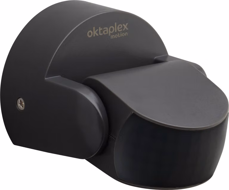 Rilevatore di movimento Oktaplex orientabile IP65 sensore a infrarossi 180° con protezione antincendio 360° antracite per montaggio a parete e a soffitto
