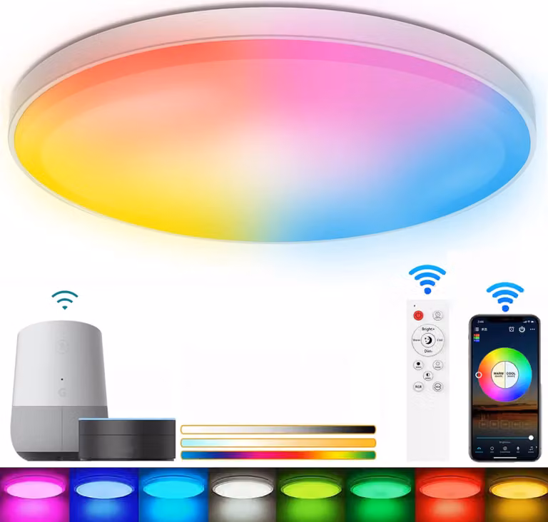 plafoniera 30W LED RGB dimmerabile con telecomando APP per soggiorno, camera da letto, cucina