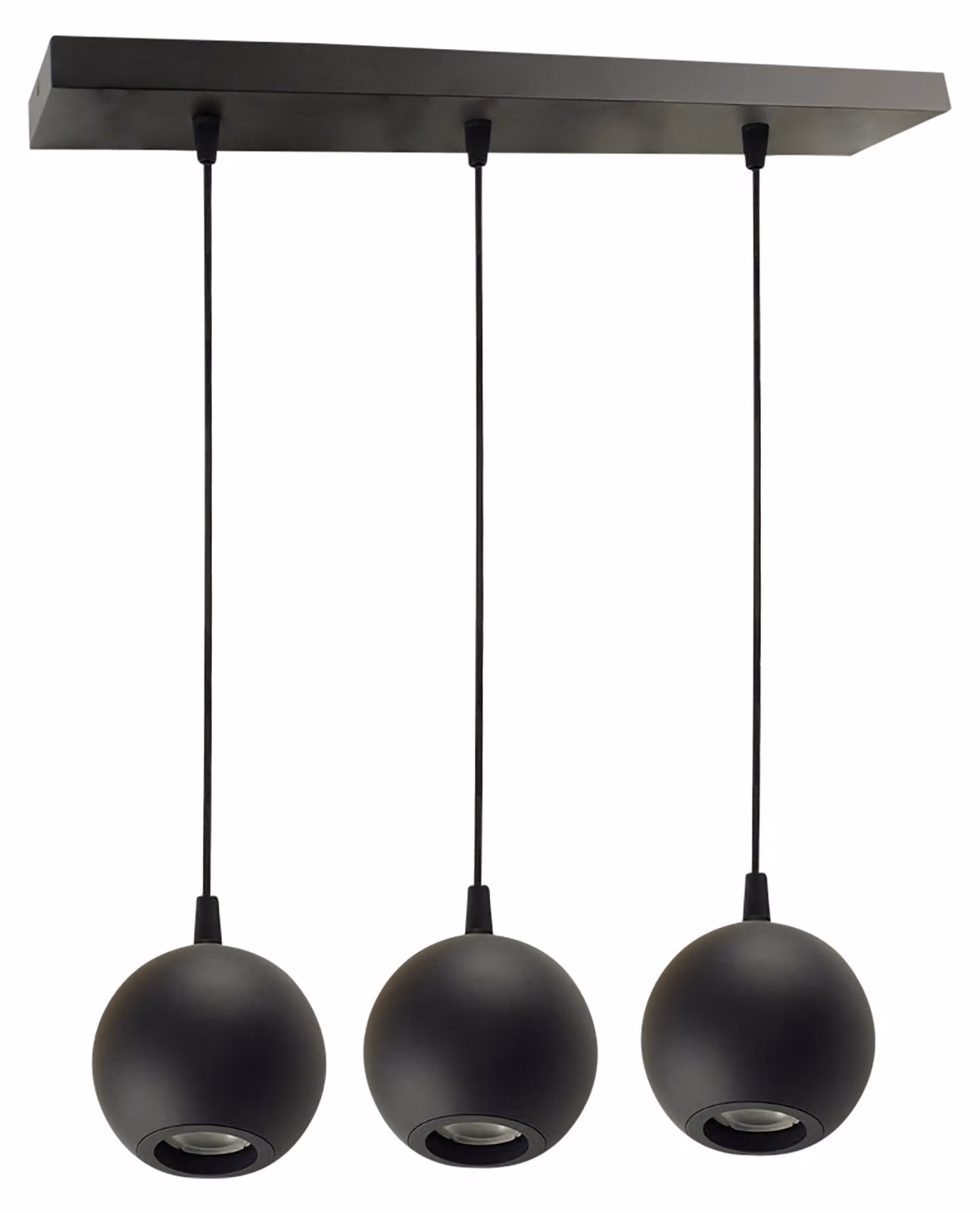 ENOVALITE LED lampada a sospensione GLOBE, attacco GU10, IP20, Ø10cm, 3 fiamme, nero