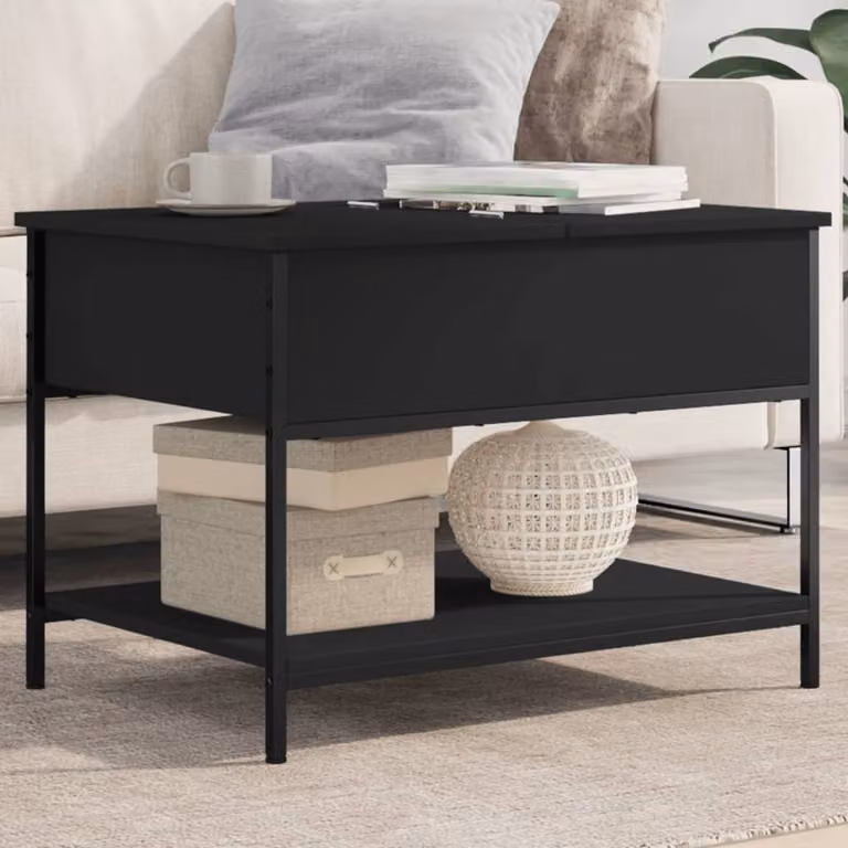 Maison Exclusive - Tavolino nero 70x50x50 cm Materiale ligneo e metallo