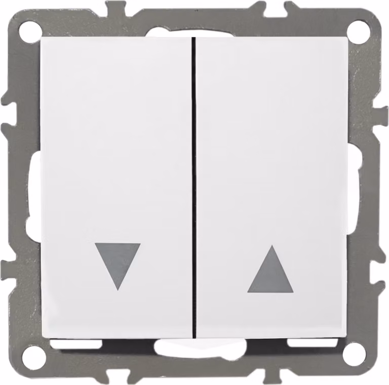 Interruttore a muro per tapparelle, modello QUADRA, colore bianco