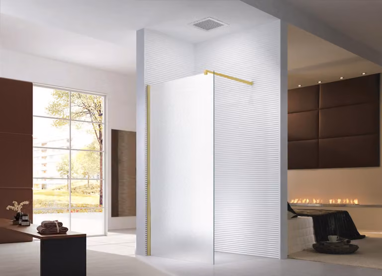 Glaszentrum Hagen - (Typ-GD] 80x200 cm cabina doccia satinata - cabina doccia in profilo di alluminio color oro?
