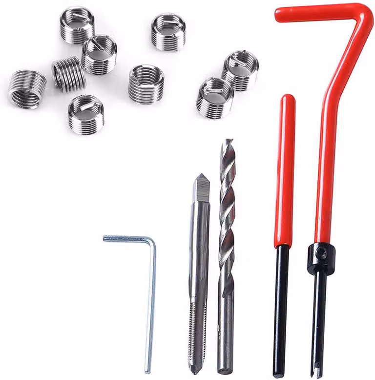 Kit di riparazione filetti M6, composto da 30 pezzi, con trapano e filettatore, per la riparazione di componenti automobilistici