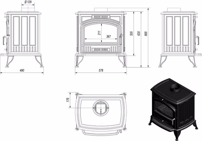 cucina a legna a libera installazione 8 kW e accessori