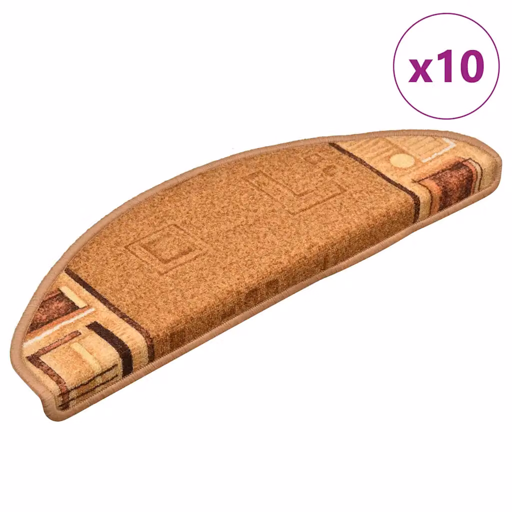 vidaXL Tappetini per Scale Autoadesivi 10 pz 65x21x4 cm Beige