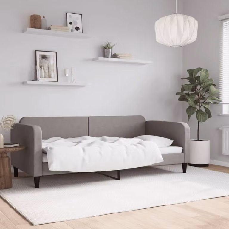 Maison Exclusive - Letto a giorno color taupe, 90x200 cm, rivestito in tessuto