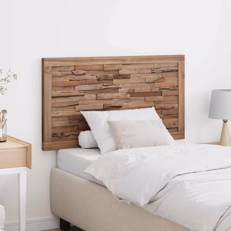 Testiera del letto vidaXL in legno di teak solido naturale stile rustico marrone