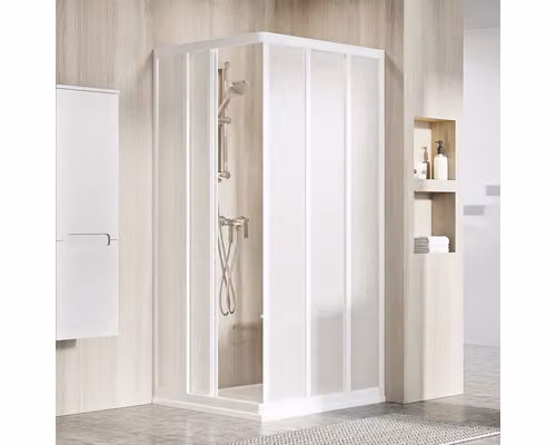 Un lato della cabina doccia RAVAK ASRV3-80 198 bianco+perla 15V401R211