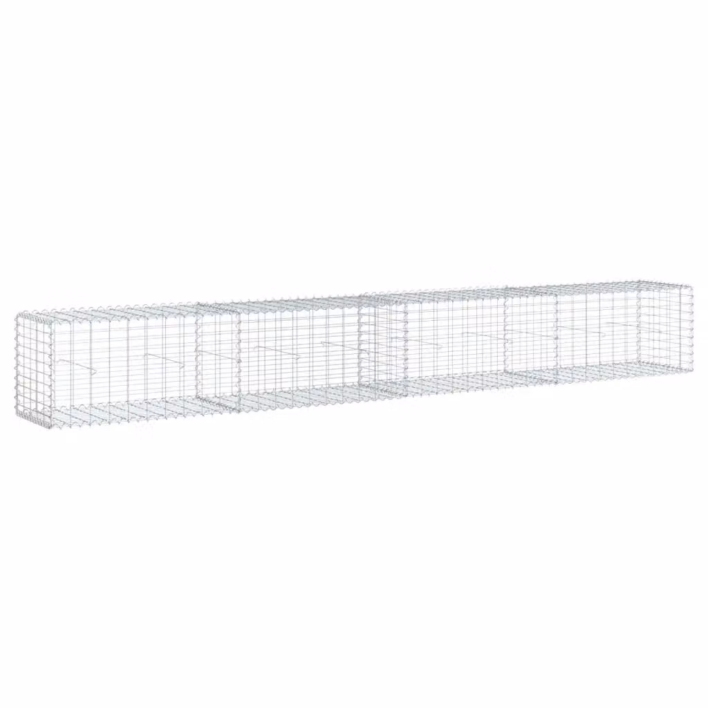 Cesto Gabbione con Copertura vidaXL in Acciaio Zincato Grigio L: 400 cm, P: 50 cm, H: 50 cm – 2