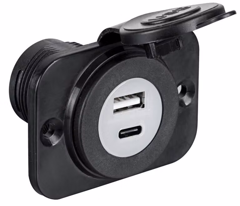 Accendisigari + presa doppia USB bianco , 1 pezzo
