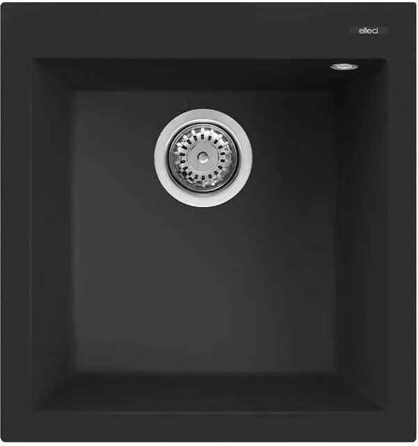 Lavello Elleci Incasso 1 vasca 47x50 Quadra 102 Keratek Plus Black Nero Assoluto LKQ10286