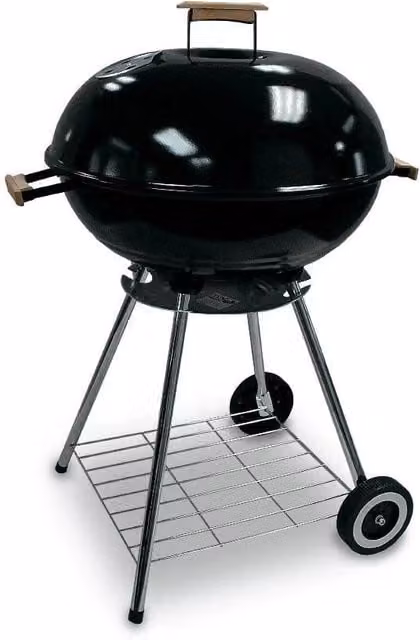 Barbecue a carbone FreeTime in acciaio inossidabile con griglia Ø 56 cm, modello kettle nero