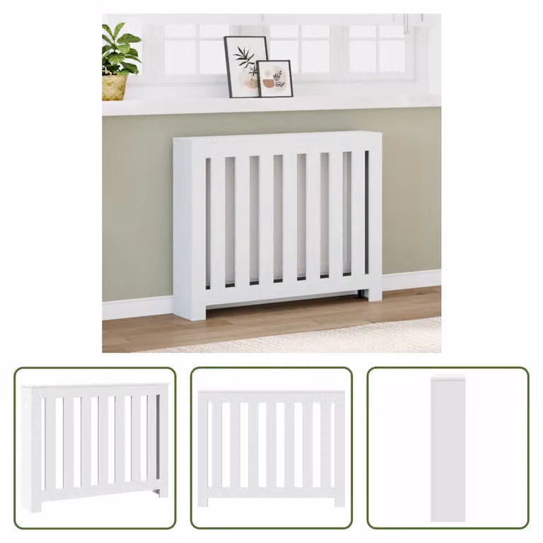 The Living Store Rivestimento per radiatori bianco 104x20x82 cm materiale a base di legno