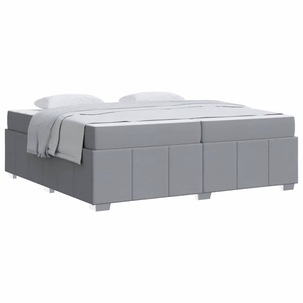 Struttura letto imbottita vidaXL in tessuto grigio 200 x 200 cm – 2