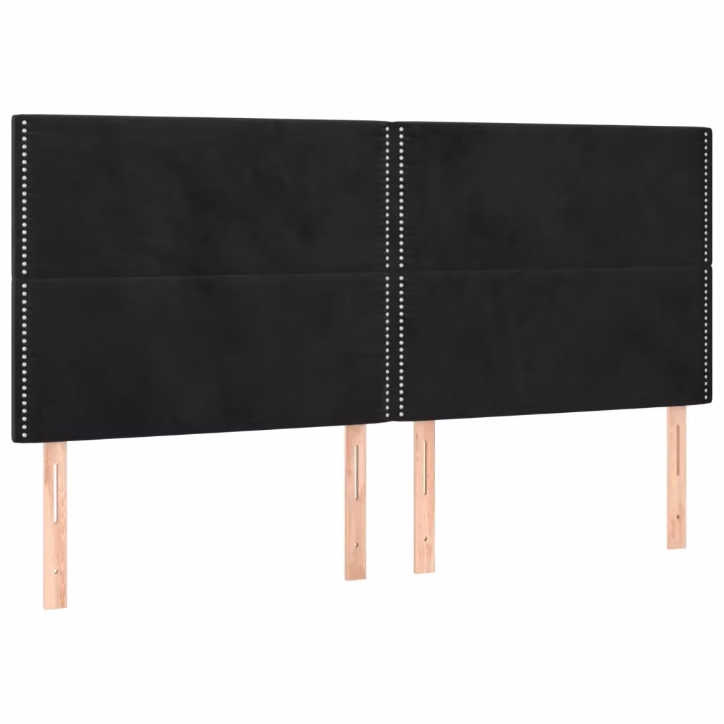 Testiera decorativa in velluto nero Design Mania L: 200 cm, P: 5 cm, H: 118/128 cm – 2