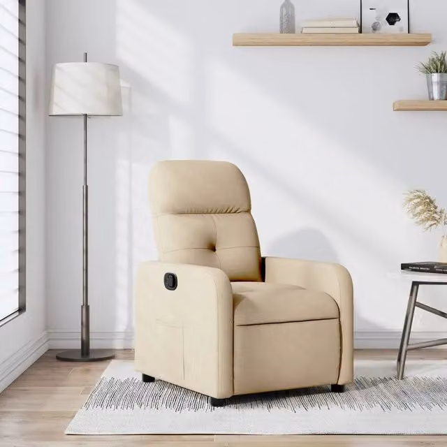 Divano Sedia-Poltrona Reclinabile in Tessuto Crema 474221
