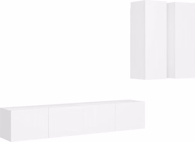 Set Mobili Porta TV 4 pz | Armadietto TV | Mobile Porta TV Bianco in Legno Multistrato