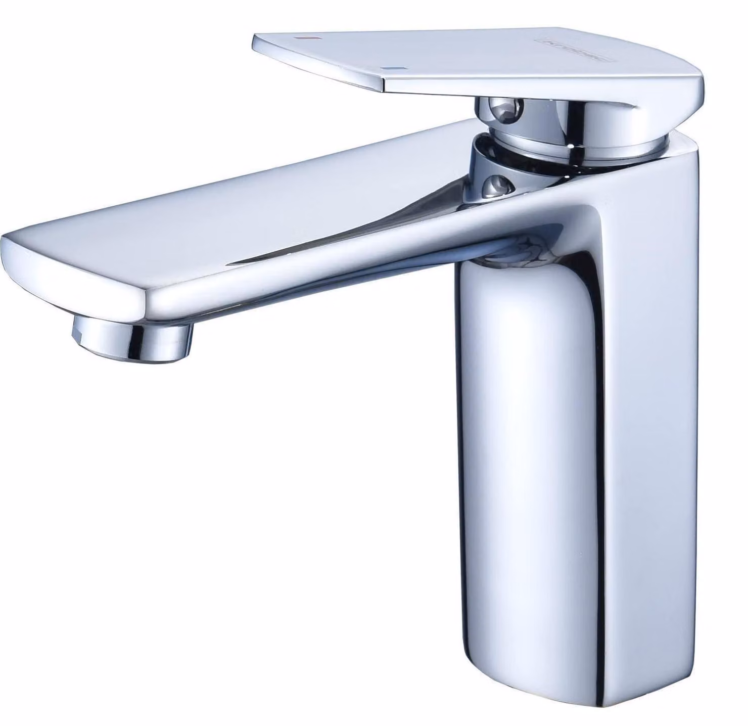 Miscelatore monocomando per lavabo, finitura cromata, corpo in ottone, attacco 3/8"