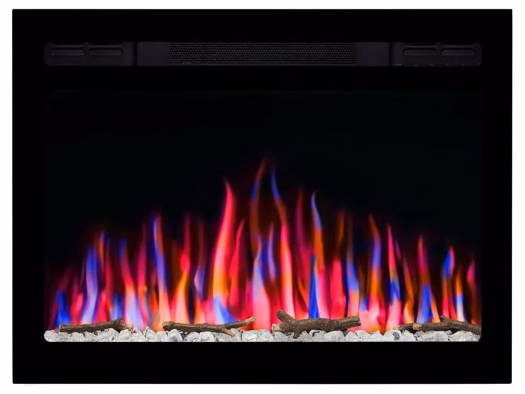 ArtiFlame AF27WR: caminetto elettrico da incasso con potenza termica di 1800 W, effetto fiamma realistico, illuminazione a LED, telecomando, timer, colore nero
