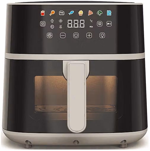 Friggitrice ad aria TOGNANA IRIDEA da 6 L, 1700W, con display digitale e programmi preimpostati, colore Beige/Gold