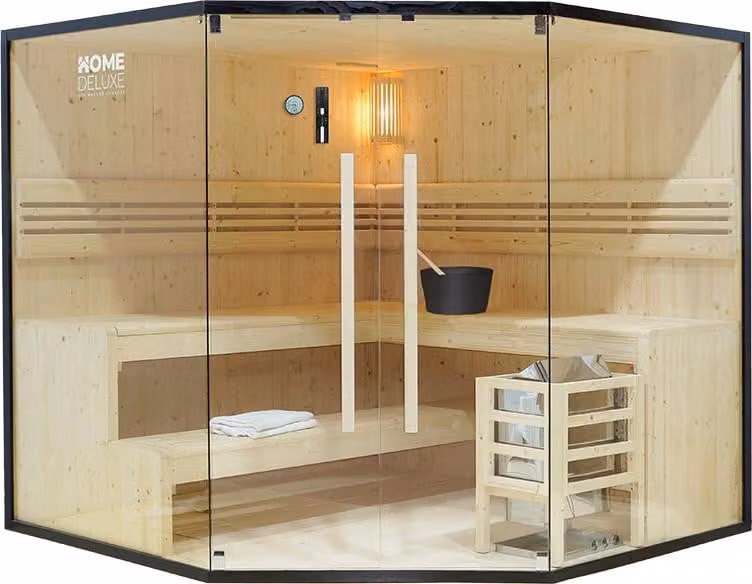 Home Deluxe - Sauna tradizionale - Shadow XL BIG - 200 x 200 x 190 cm - per 6 persone - legno di abete rosso, incl. riscaldatore sauna I sauna a vapore sauna a infusione