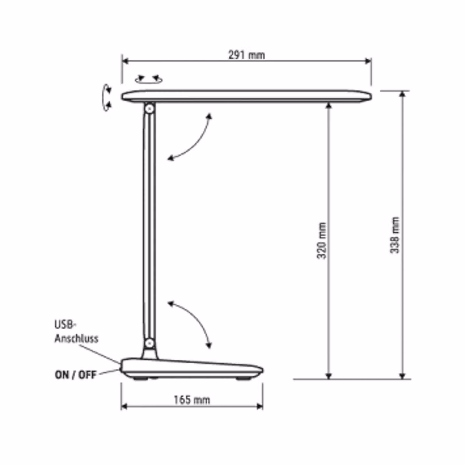 Maul Lampada da scrivania MAULsally, dimmerabile, Nero, Studio / Ufficio, Plastica, Lampada da tavolo LED