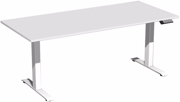 Tavolo elevatore elettrico regolabile in altezza, 1800x800x730-1230, grigio chiaro/bianco