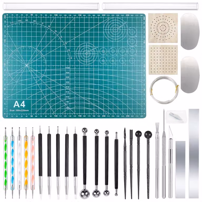 Omgoods - Set di strumenti per la pasta di polimero, 42 pezzi, ideale per arte e artigianato