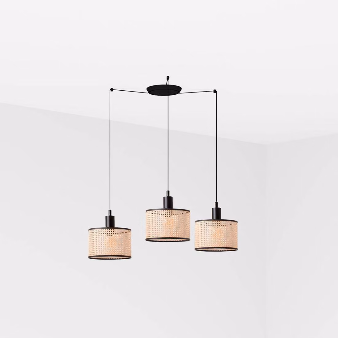 Faro Mambo Nero Lampada a sospensione Paralume in rattan Ø210*200