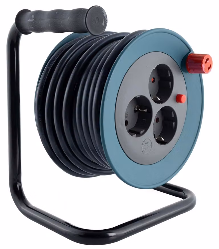 REV Kabeltrommel Mini 3-fach 10m petrol/schwarz        0010042100