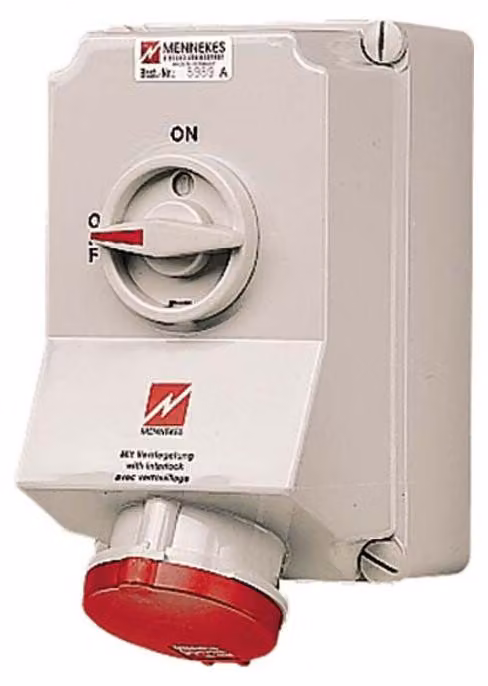 Presa a muro Mennekes DUO 63A,5p,6h,400V,IP44 5959A