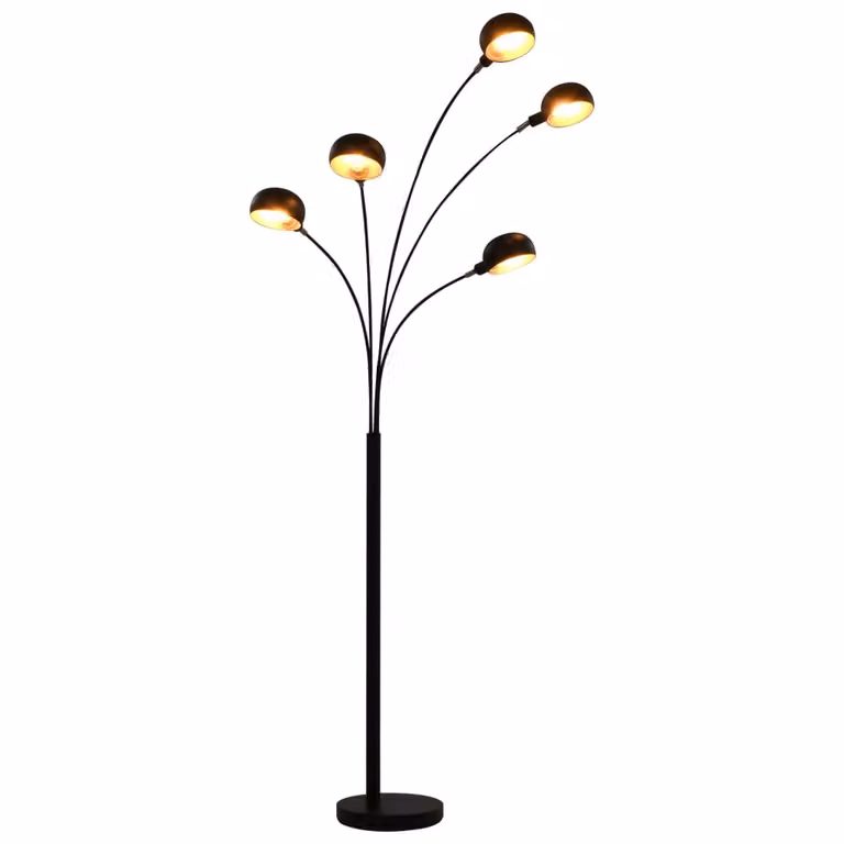 The Living Store Lampada da terra 200 cm 5 x E14 Nero e oro