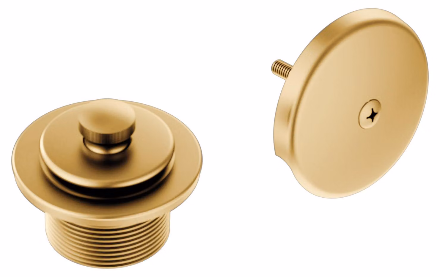 Kit di scarico per vasca e doccia, finitura oro spazzolato, filettatura da 1-1/2", sistema Push-N-Lock