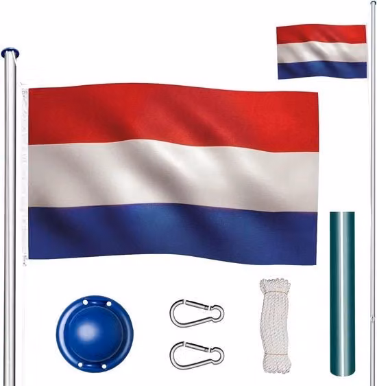 Bandiera da appendere - Bandiera Olandese - Bandiera - Asta per bandiera - Bandiera Olandese con asta - Bandiera con asta - Asti per bandiere