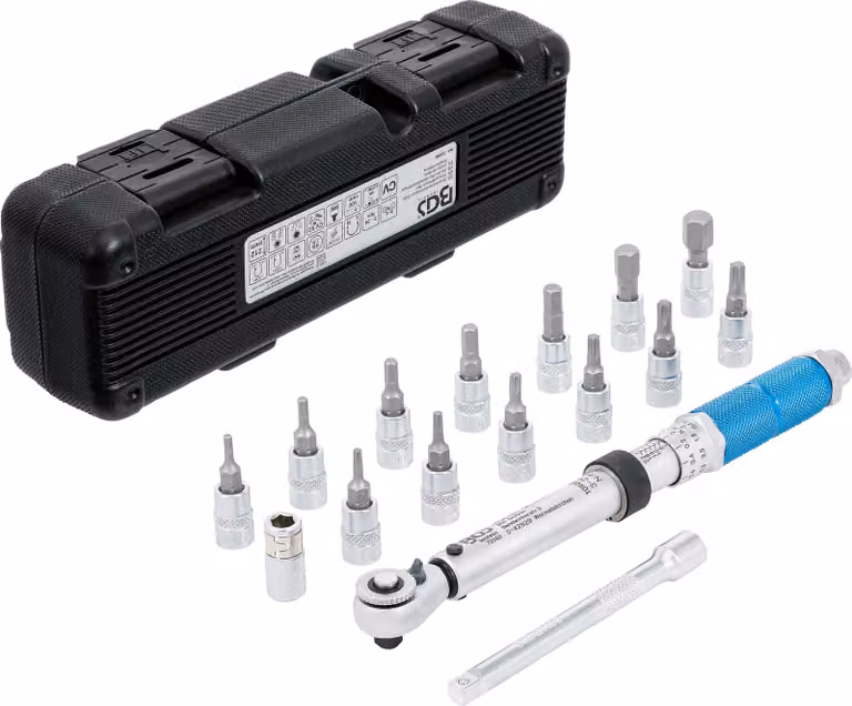 Set di chiavi dinamometriche BGS con attacco quadro esterno 6,3 mm (1/4") 3 - 24 Nm 16 pz - 72088