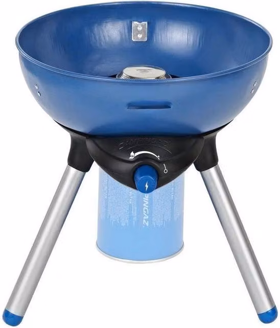 Campingaz PARTY GRILL 200 Fornello Grill Portatile a Gas 2000 W con Accensione Piezoelettrica e Design Kettle, colore Blu