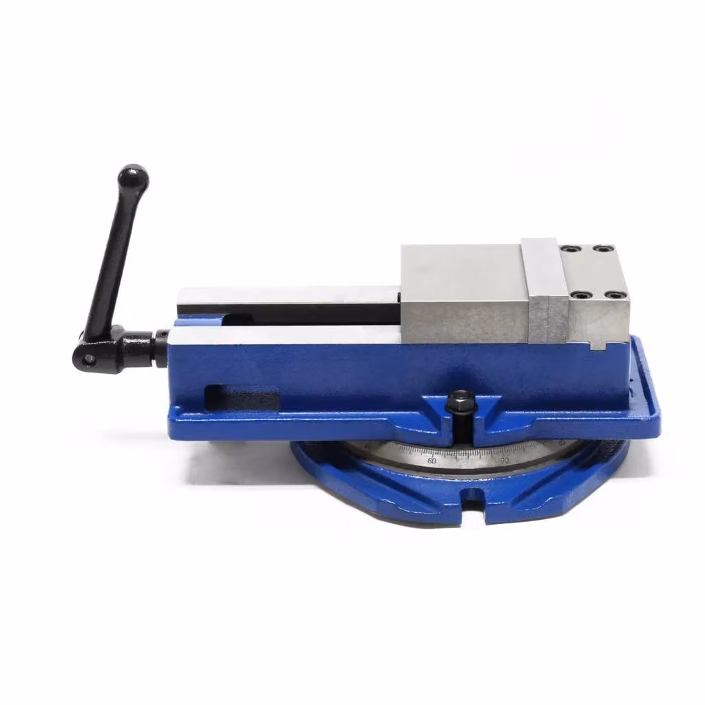 Morsa di precisione da 100 mm con piastra frontale girevole a 360 gradi blu per banco da lavoro – 2