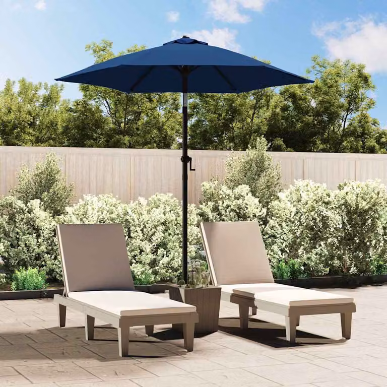 Ombrellone vidaXL in alluminio e poliestere blu, L: 200 cm, H: 224 cm