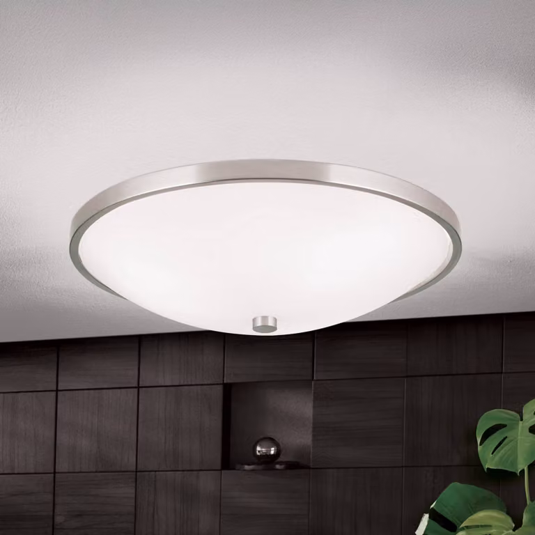 ORION Plafoniera soffitto SAMIRA, dimmerabile, Alluminio / Grigio / Zincato, Soggiorno / Sala da pranzo, Vetro, Moderno, Plafoniera